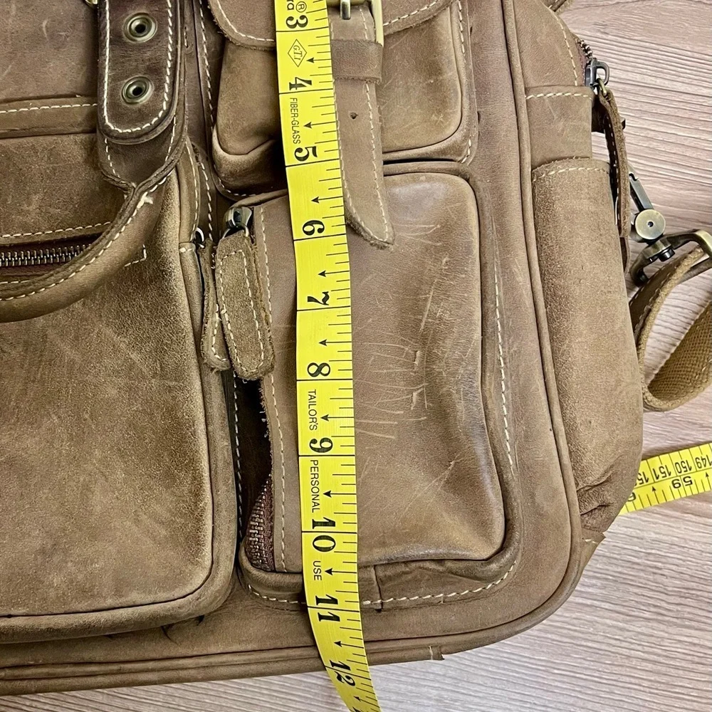 Casual Leather Briefcases Laptop Bag Brown Color Americana